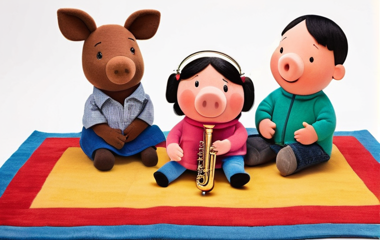 페파피그 배경 음악 제작 스토리 - **Prompt:** A cozy and inspiring music studio with a male composer, aged 40-50, fully clothed in sma...