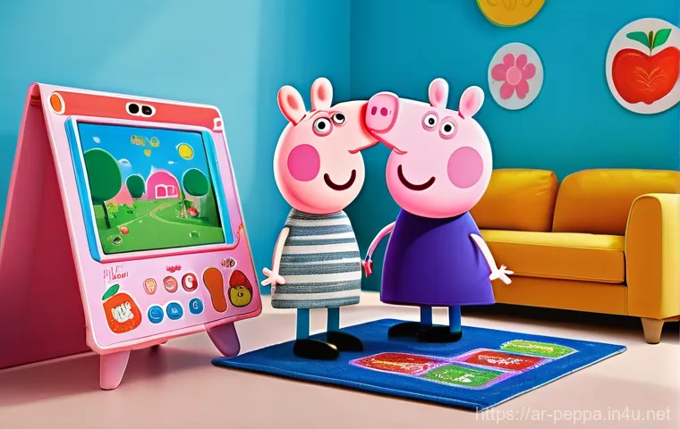 페파피그 세계관 확장 가능성 - **Peppa Pig's Desert Adventure:**
    "A vibrant, cartoon-style illustration of Peppa Pig and George...