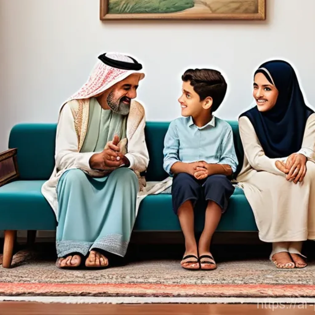 페파피그 전 세계 방영 국가 - **Prompt:** A heartwarming scene featuring an intergenerational Arab family. Grandparents and their ...